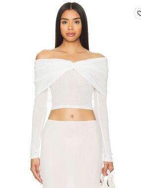 Madrid Off-Shoulder White Crop Top